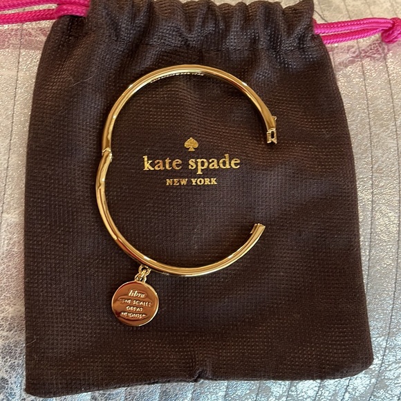 Kate Spade Libra bracelet ( She scales great heights ). Gold/Pink/Rhinestones - Picture 6 of 7